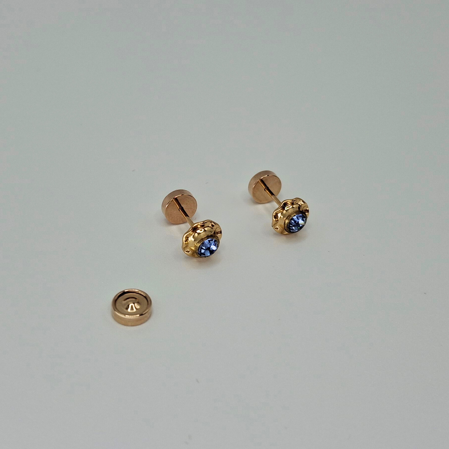 Aros abridores para bebé y niña de oro laminado 20k modelo piedra de circón