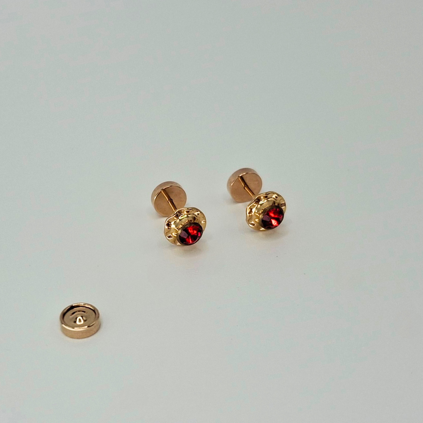 Aros abridores para bebé y niña de oro laminado 20k modelo piedra de circón
