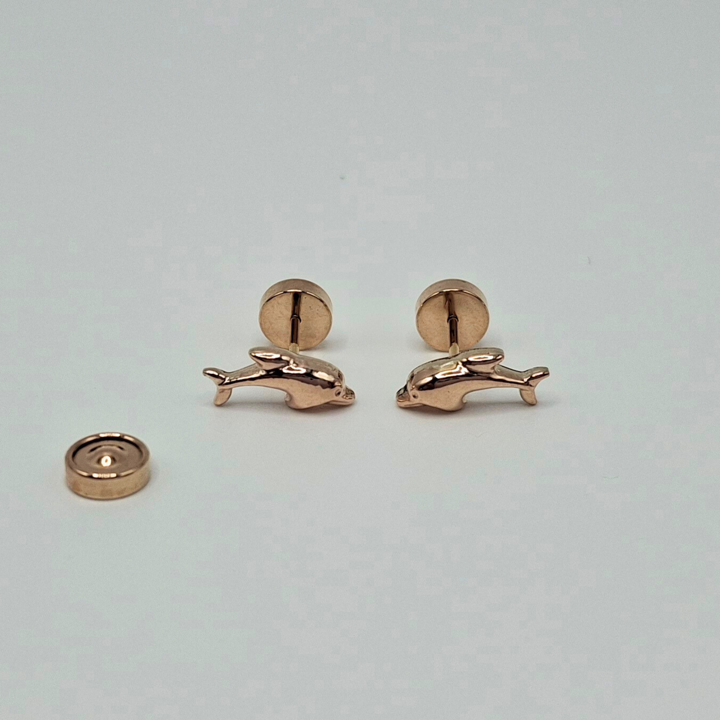 Aros abridores para bebé y niña de oro laminado de 20k modelo delfín.