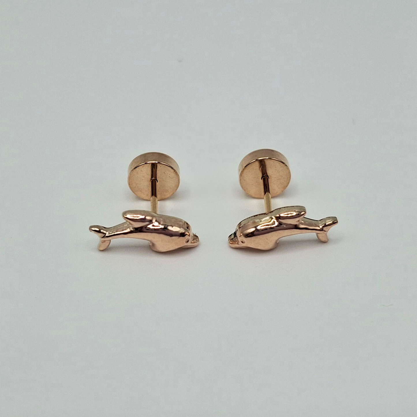 Aros abridores para bebé y niña de oro laminado de 20k modelo delfín.