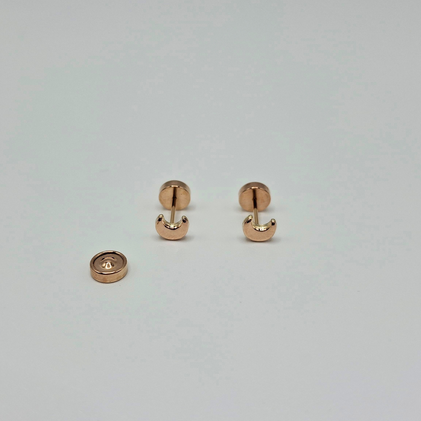 Aros abridores para bebé y niña de oro laminado 20k modelo luna