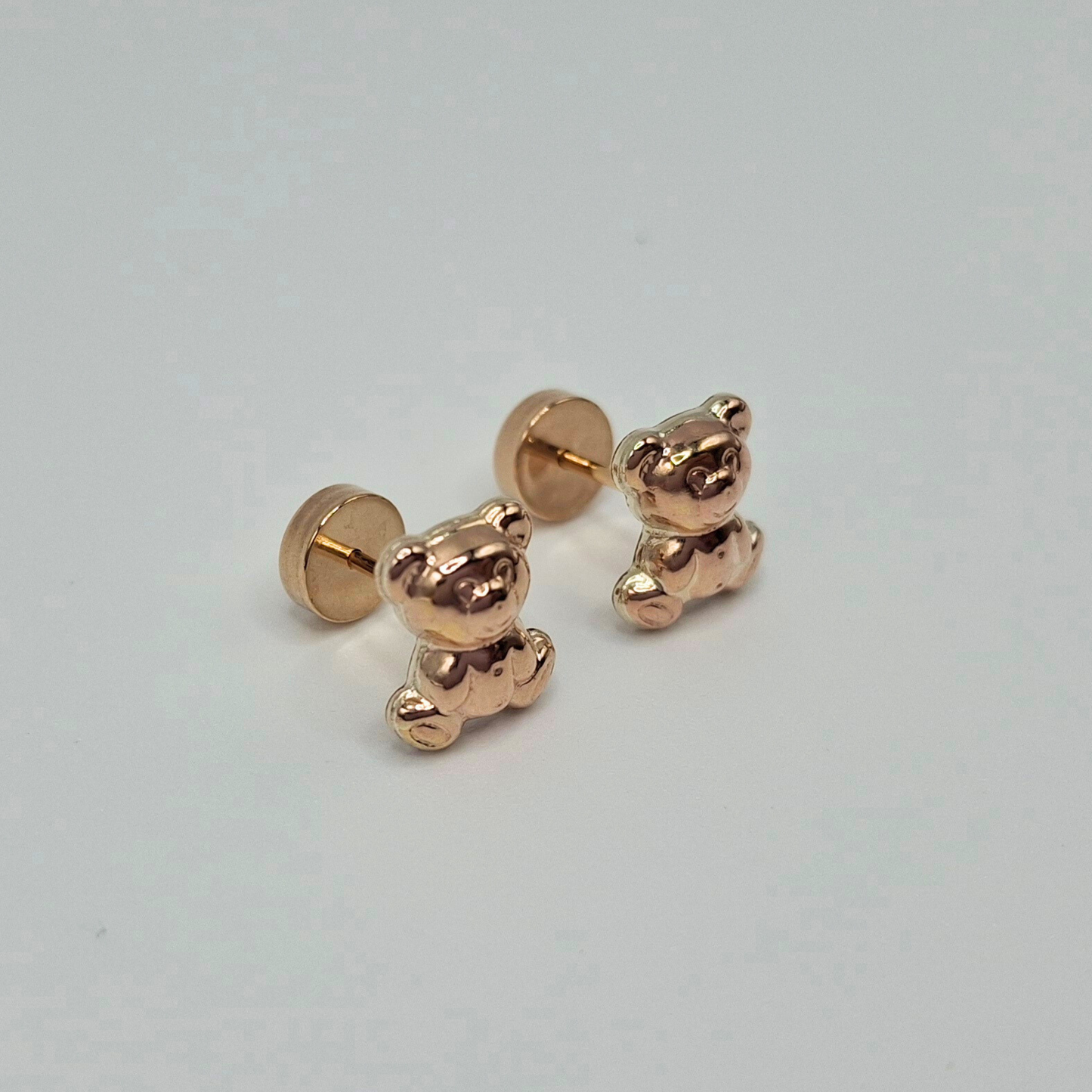 Aros abridores para bebé y niña de oro laminado de 20k modelo oso