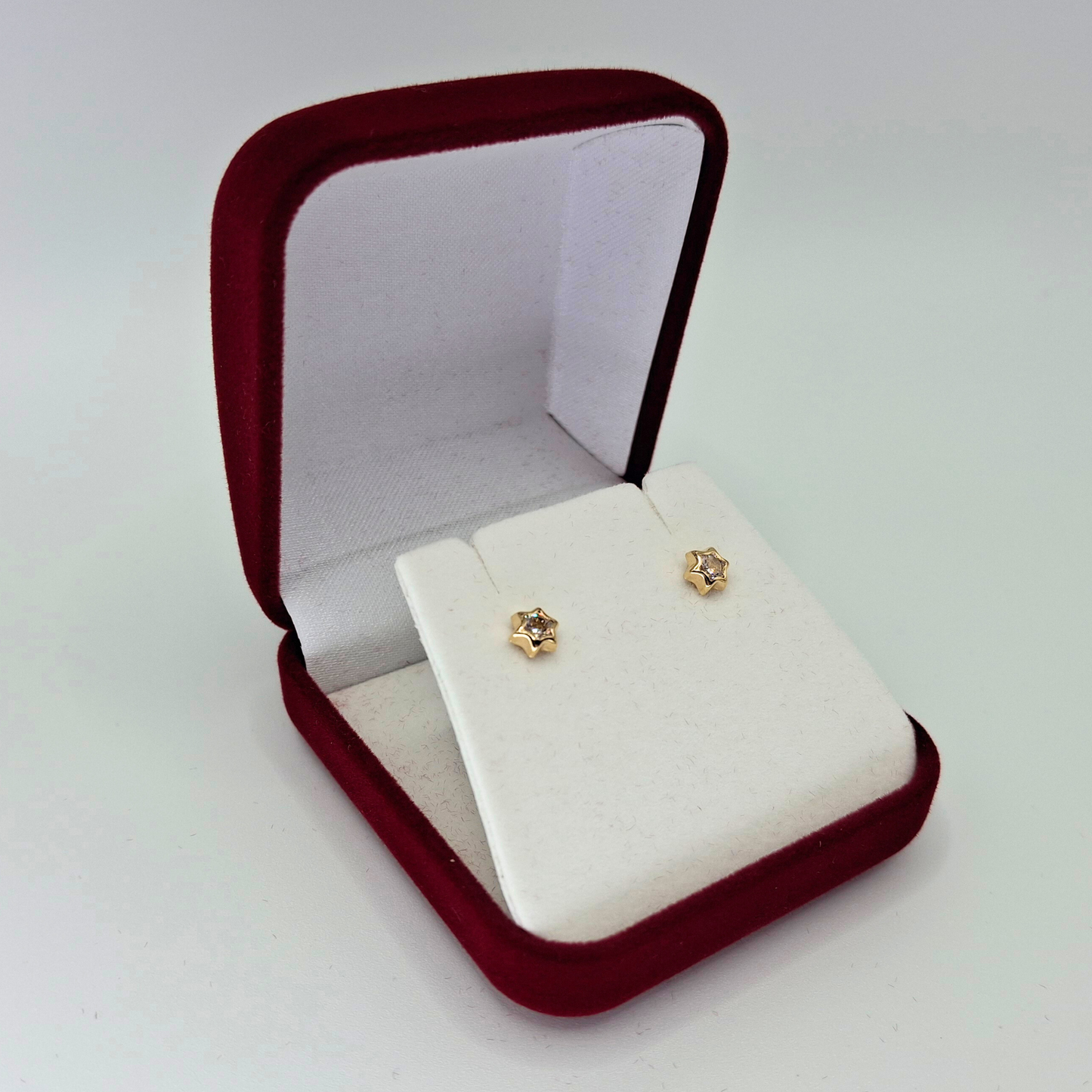 Aros abridores para bebé y niña, modelo estrella, oro 18k