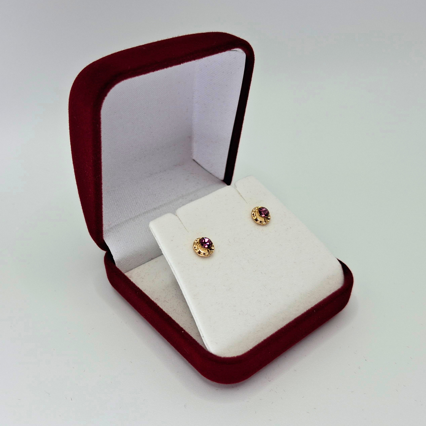 Aros abridores para bebé y niña de oro laminado 20k modelo piedra de circón