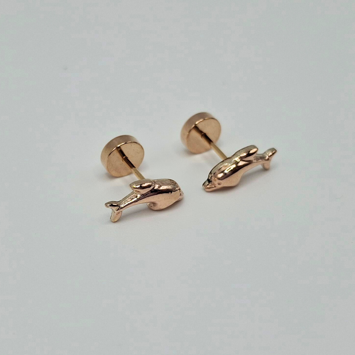 Aros abridores para bebé y niña de oro laminado de 20k modelo delfín.