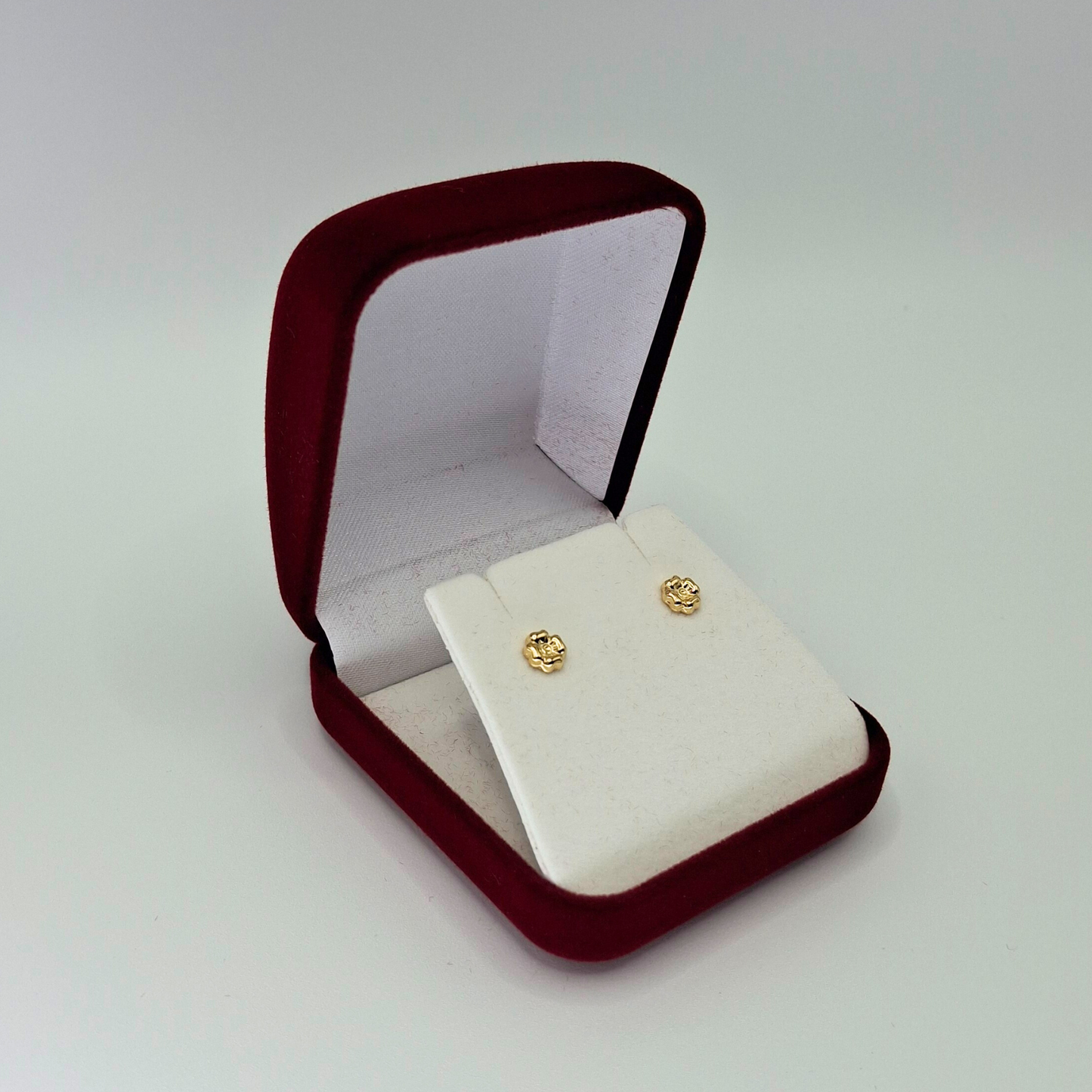 Aros abridores para bebé y niña, modelo trébol oro 18k