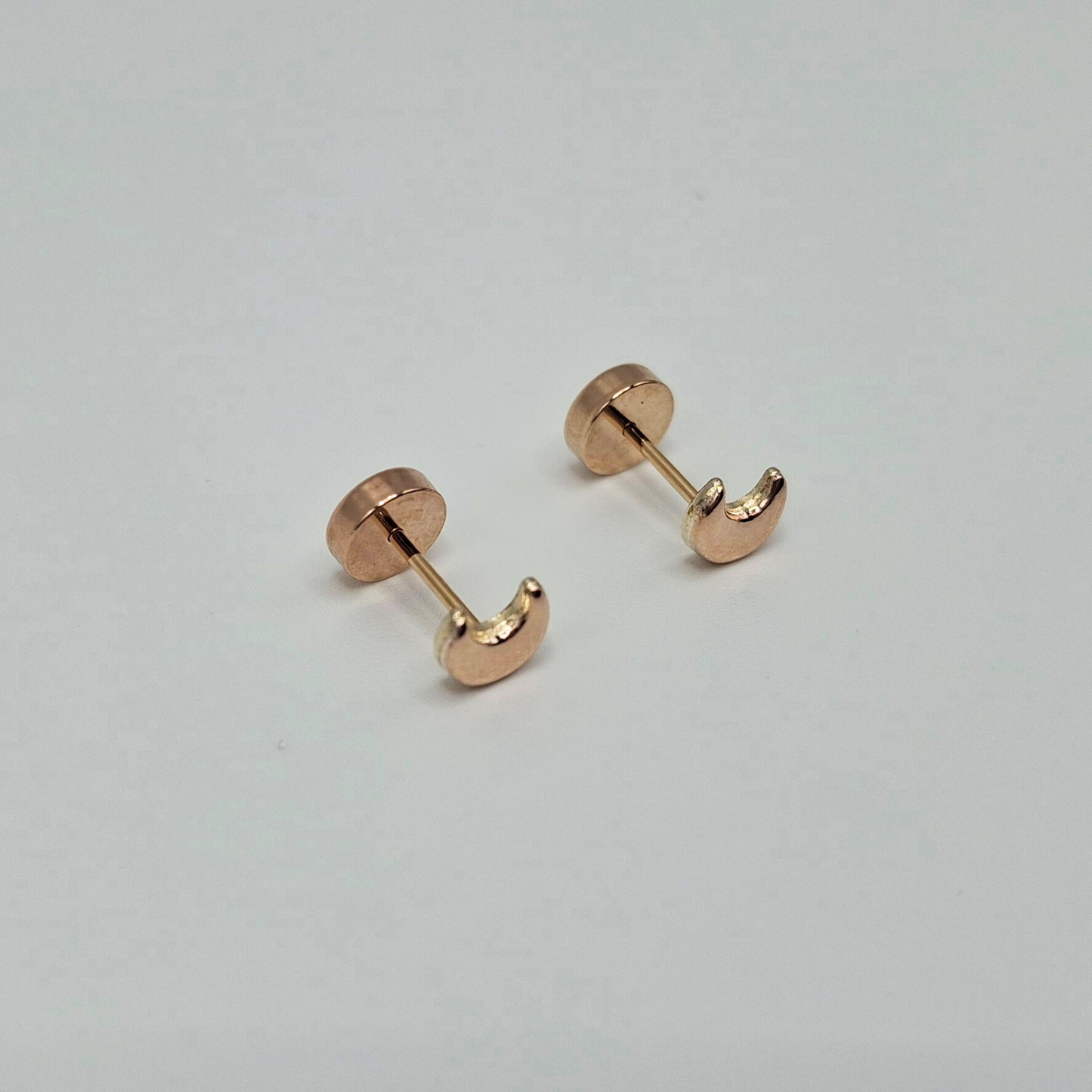 Aros abridores para bebé  y niña de oro laminado 20k modelo luna