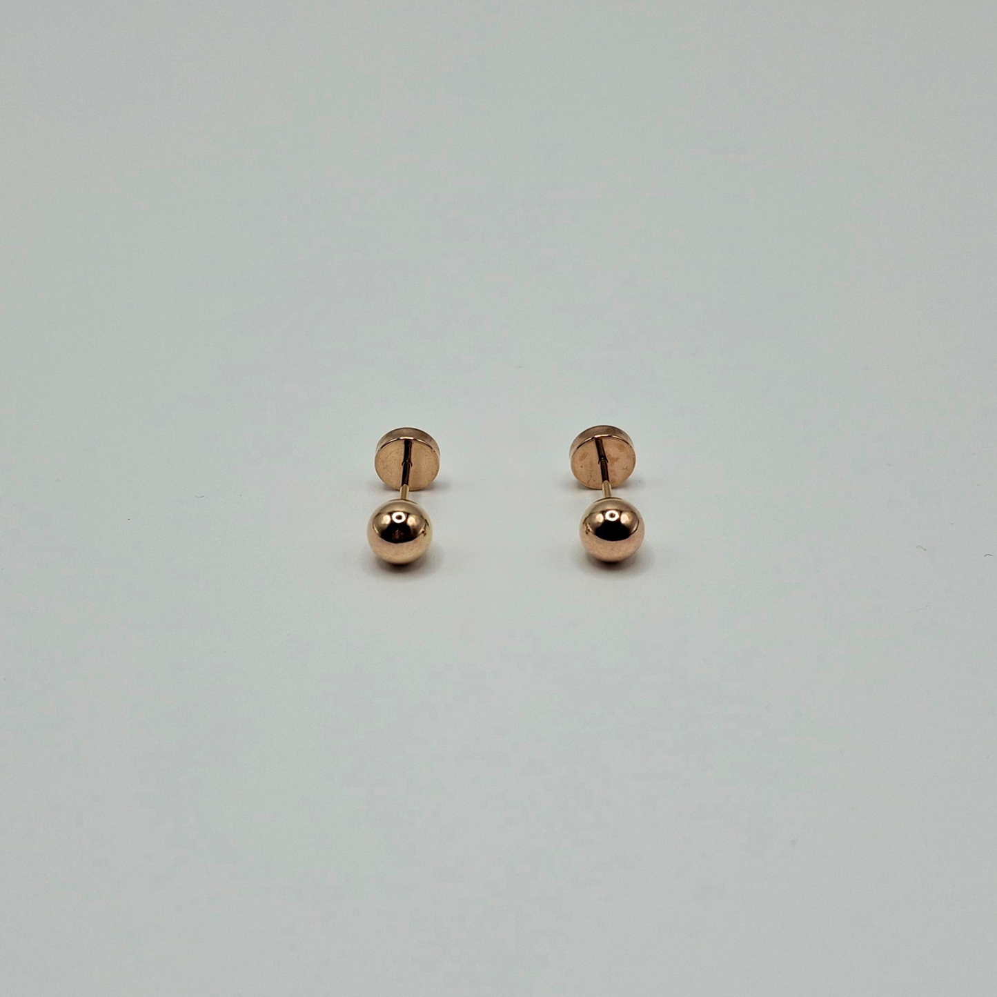 Aros abridores para bebé y niña de oro laminado 20k modelo bolita